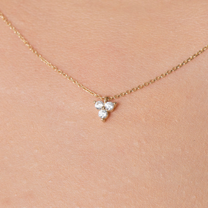 14K Solid Gold Trio Necklace