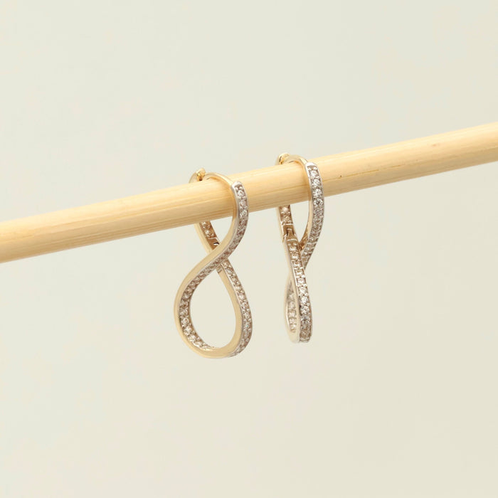 14K Solid Gold Infinity Hoop Earrings