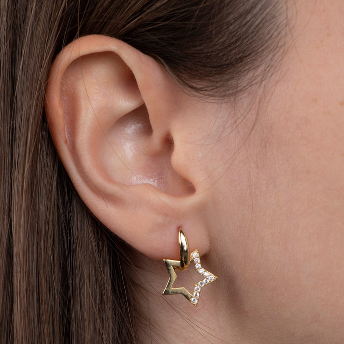 Star Hoop Earrings