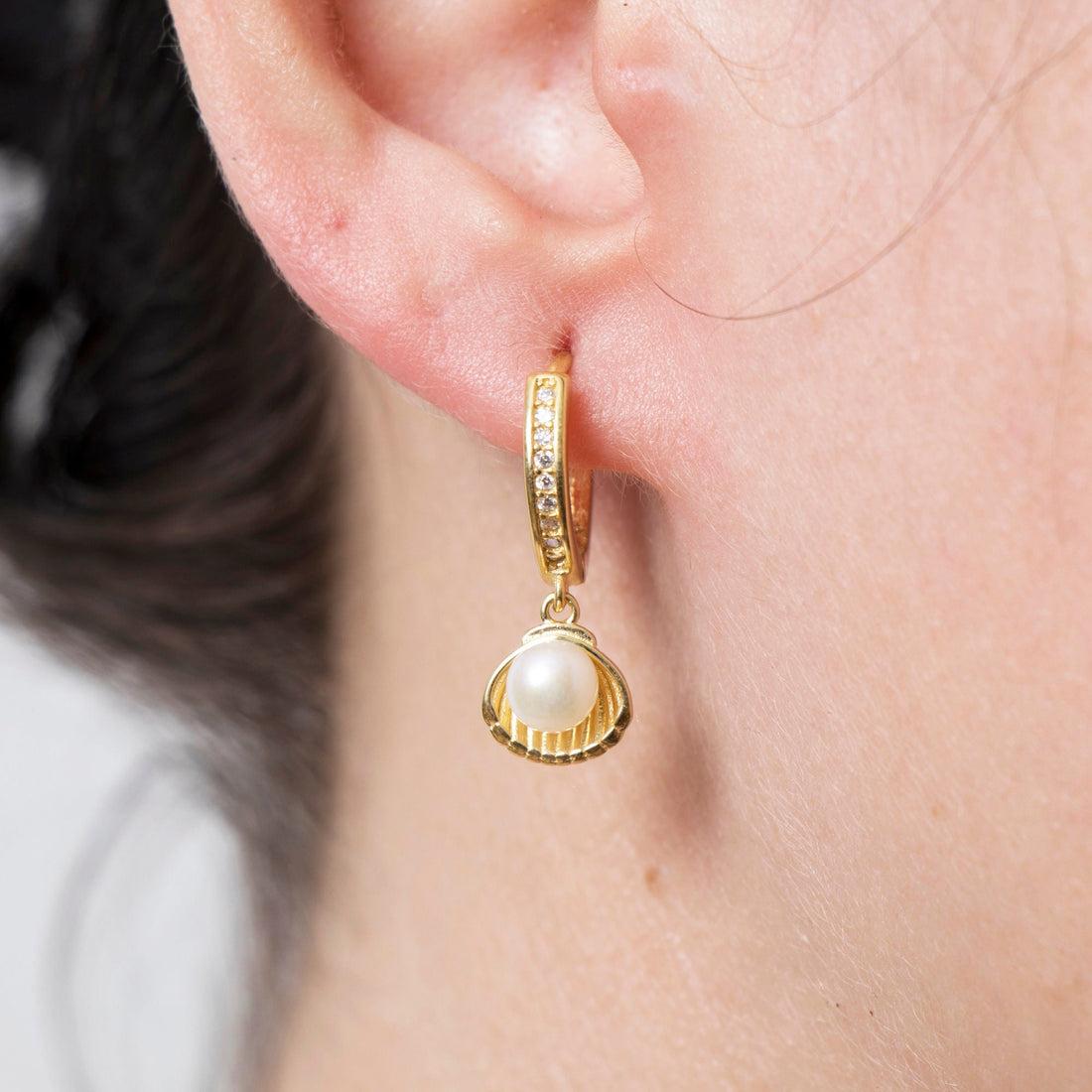 Freshwater Pearl Hoops