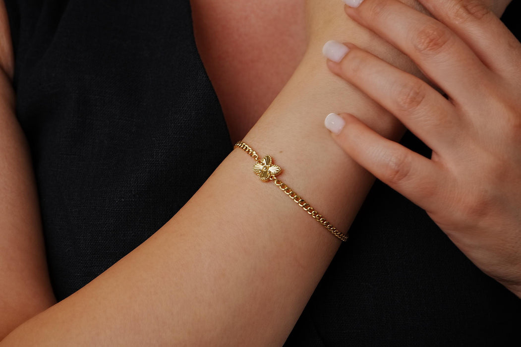 Delicate 14k Gold Butterfly Bracelet