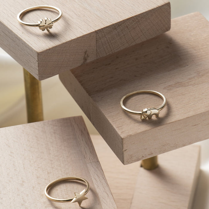 14K Solid Gold Elephant Ring