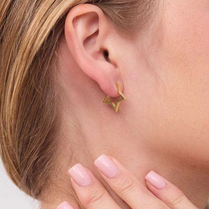 Celestial Star Huggie Hoops