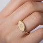 Gold Evil Eye Signet Ring