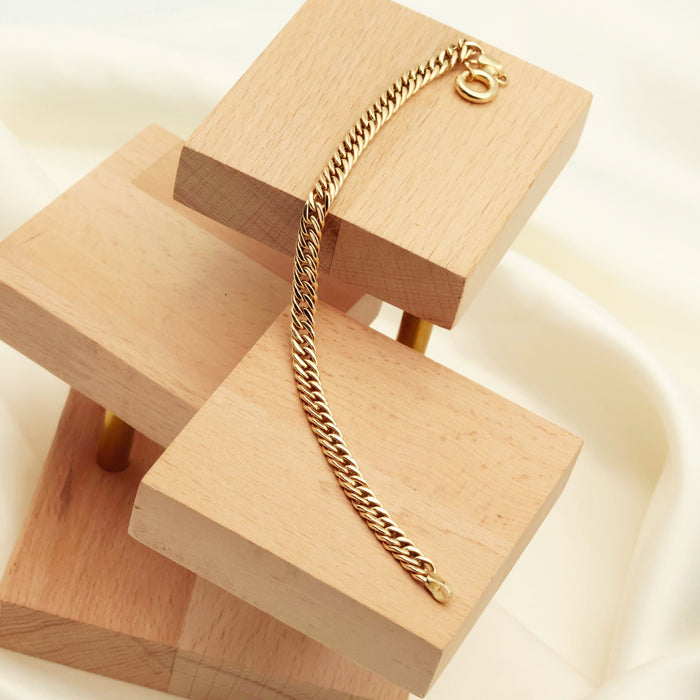 14K Solid Yellow Gold Cuban Link Bracelet