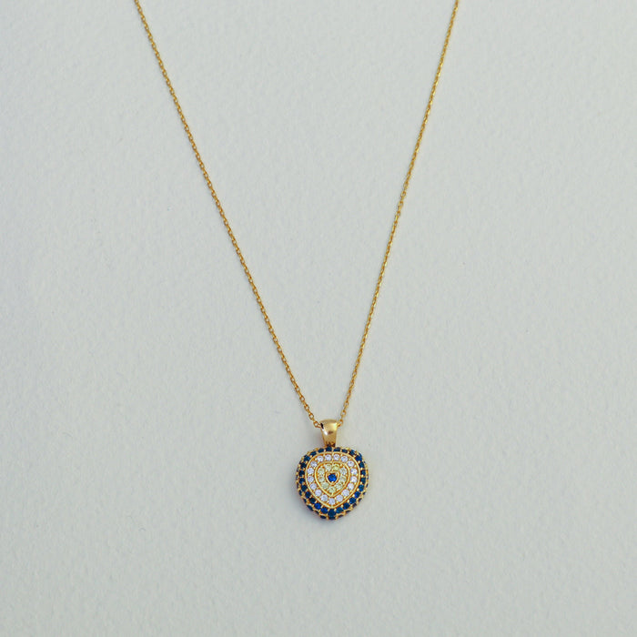 Dainty Gold Evil Eye Protection Charm Necklace