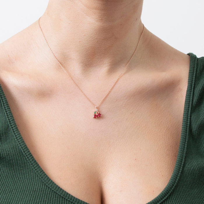 Dainty Cherry Pendant Necklace
