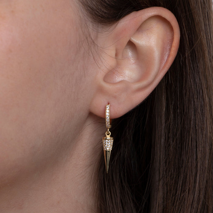 Elegant Gold Spike Dangle Earrings