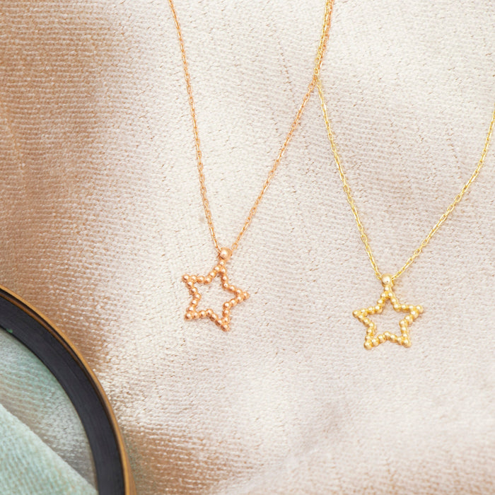Dainty 14k Gold Star Necklace
