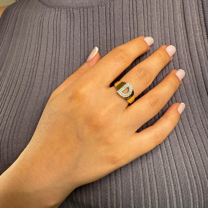 Personalized 14k Solid Gold Initial Ring
