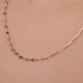 Multi-Color Tourmaline Beaded Necklace