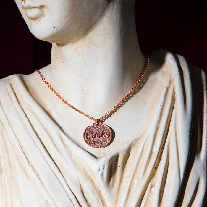 Vintage Gold Lucky Charm Medallion Necklace