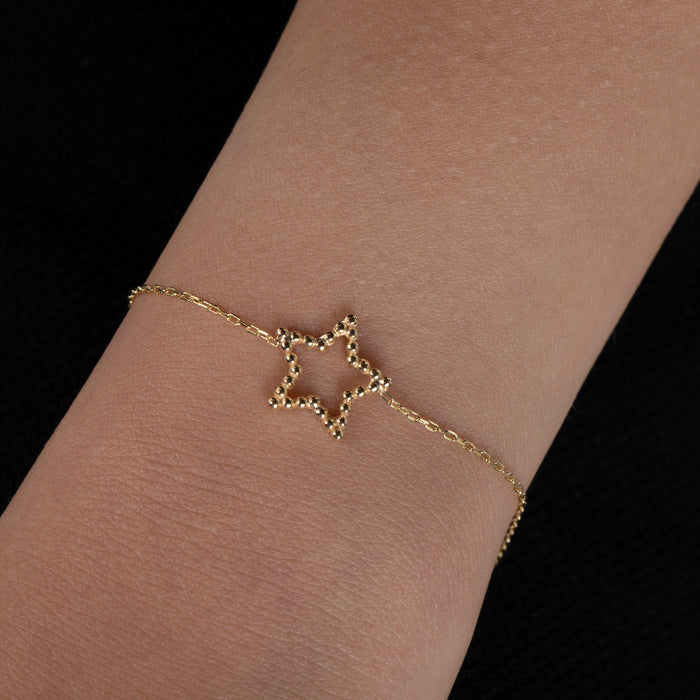 Delicate Gold & Silver Star Chain Bracelet