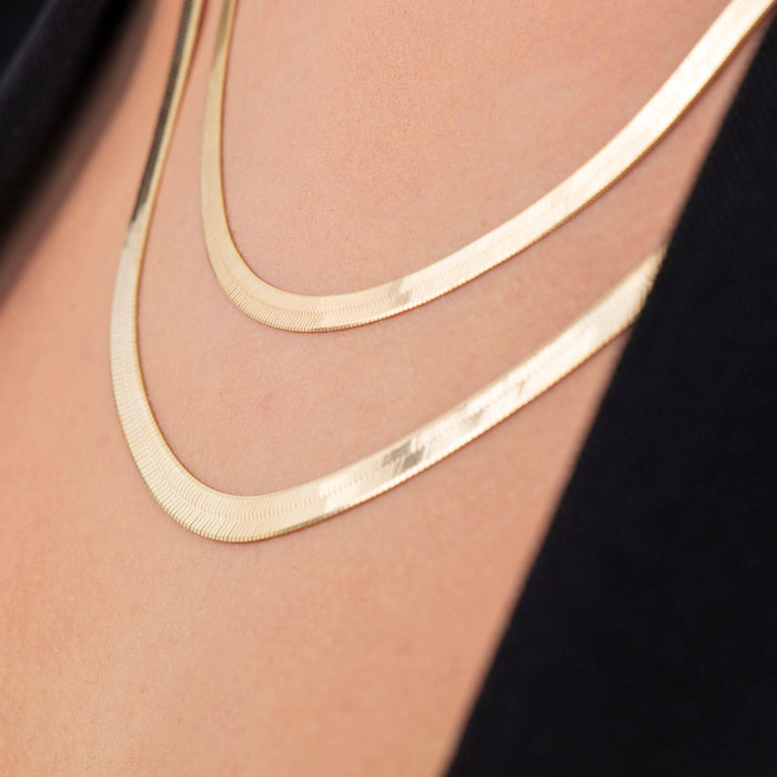 Gold Vermeil Herringbone Chain Necklace