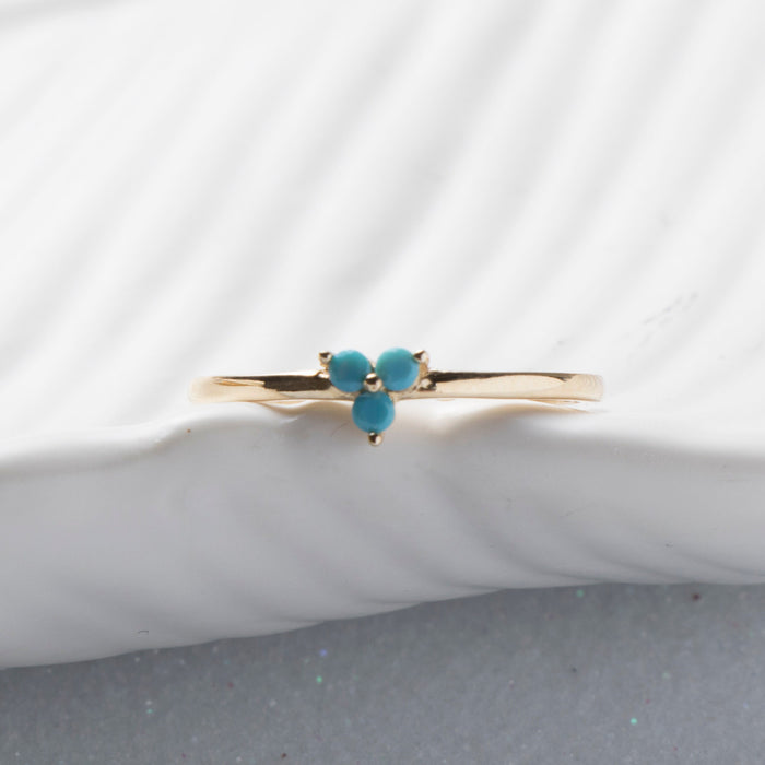 Delicate 14k Gold Turquoise Ring