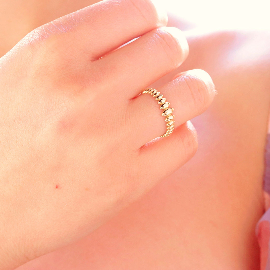 14K Solid Gold Spike Ring