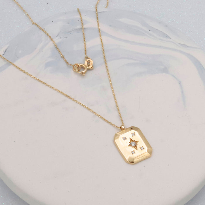 14K Gold North Star Necklace