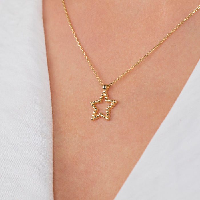 Dainty 14k Gold Star Necklace