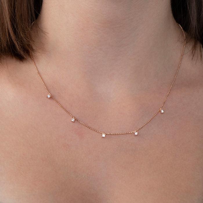 Dainty CZ Station Necklace