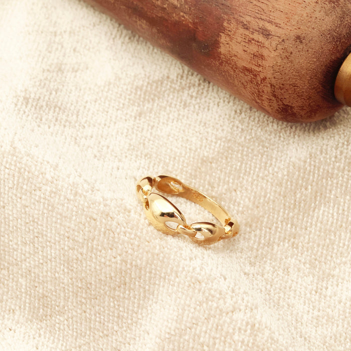 14K Solid Gold Chain Ring