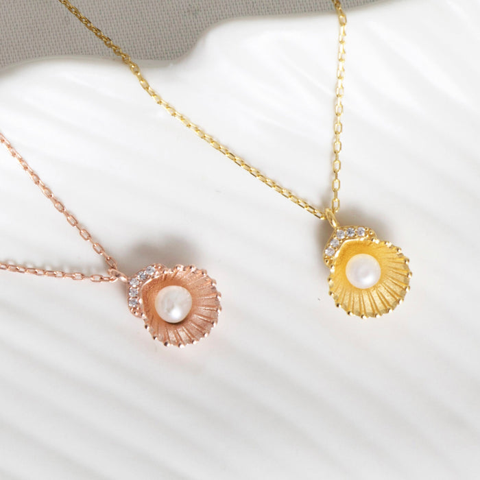 Gold Vermeil Pearl Shell Necklace