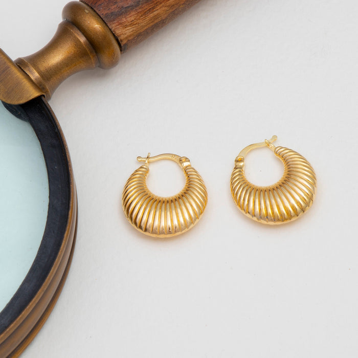 Gold Croissant Hoop Earrings