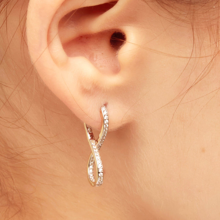 14K Solid Gold Infinity Hoop Earrings