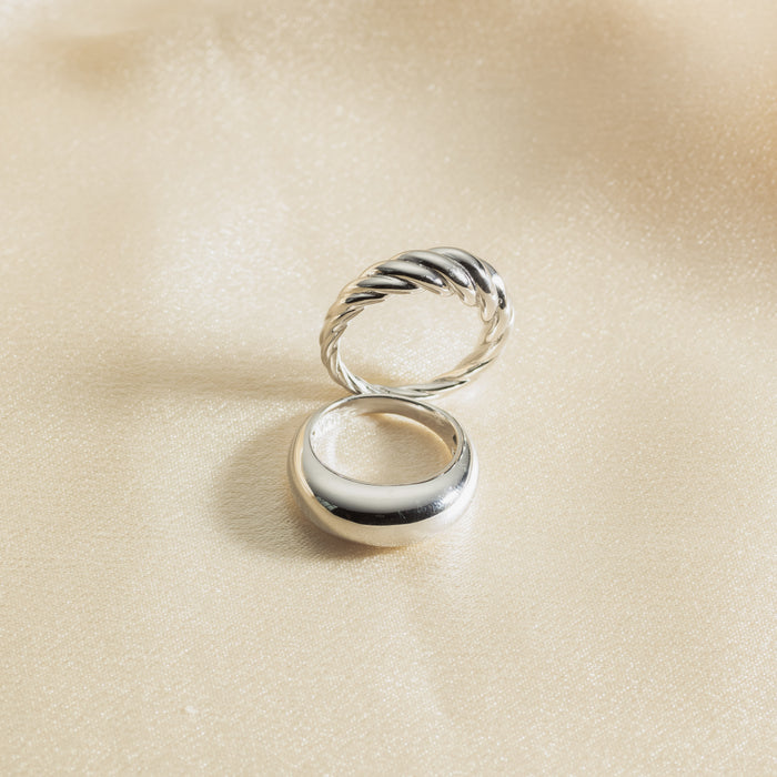 Dome & Twisted Rope Rings