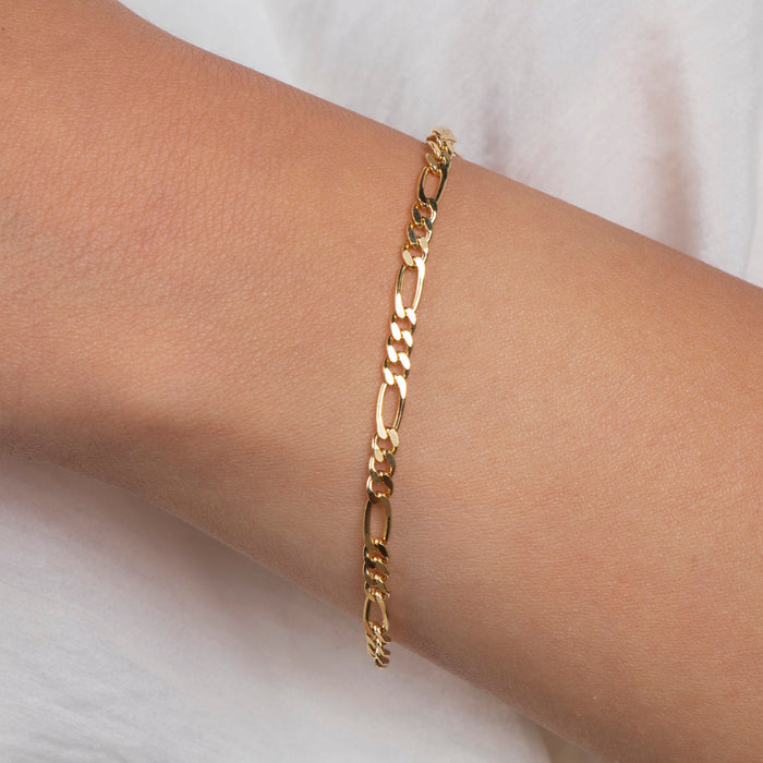14k Gold Vermeil Figaro Bracelet