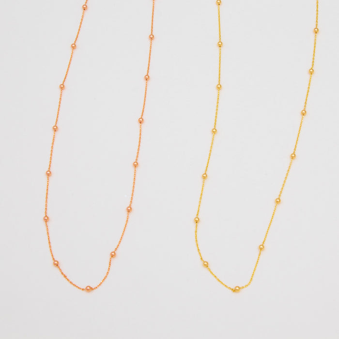 Gold Vermeil Beaded Satellite Chain Necklace