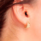 Vintage 14k Gold Chunky Croissant Hoop Earrings