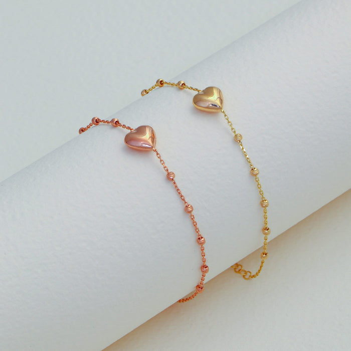 Delicate Gold Heart Bracelet