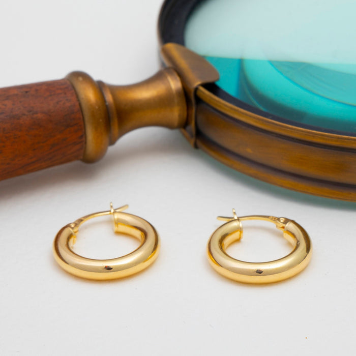 Thick Gold Hoop Earrings 20 mm