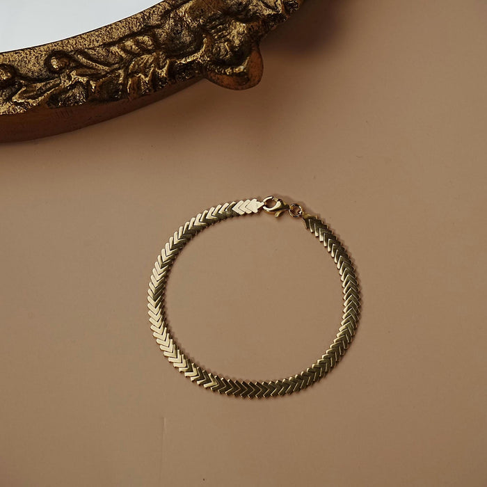 14k Solid Gold Chevron Bracelet