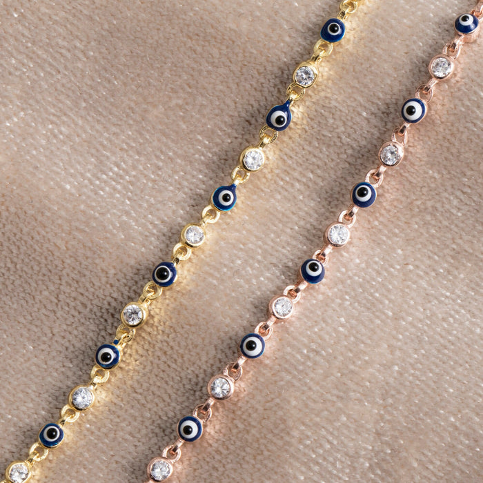 Gold-Filled Evil Eye Tennis Bracelet