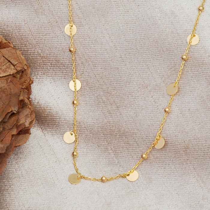 14k Gold Vermeil Coin Necklace