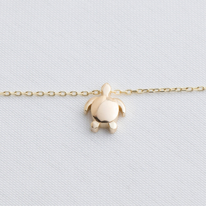 Rose Gold Sea Turtle Pendant Necklace