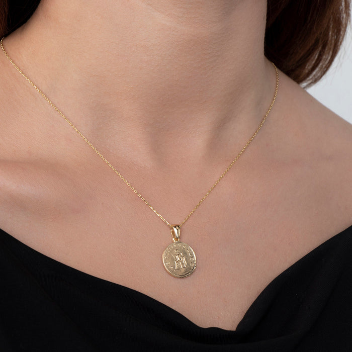 14k Gold Vermeil Coin Necklace