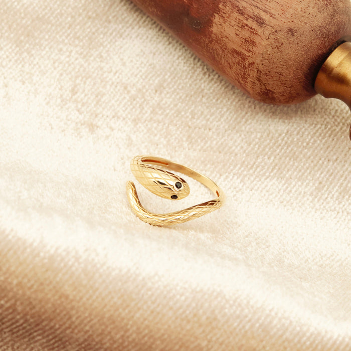 14k Gold Minimalist Snake Wrap Ring