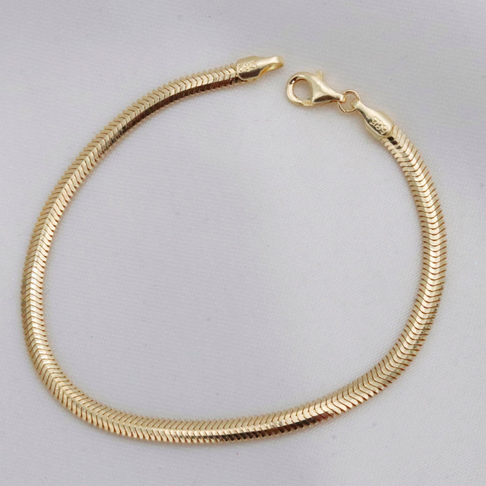 14K Solid Gold Snake Chain Bracelet