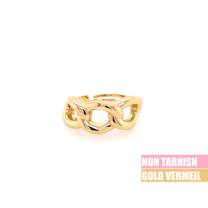 Sleek Bold Gold Chain Ring
