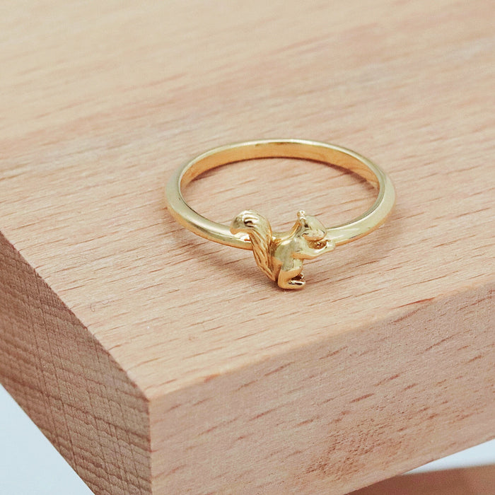 14k Gold Squirrel Ring