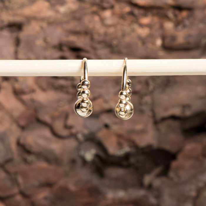 Gold Beaded Huggie Hoop Earrings