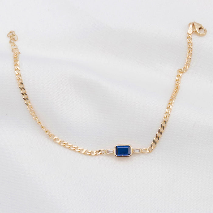 14k Solid Gold Sapphire Bracelet