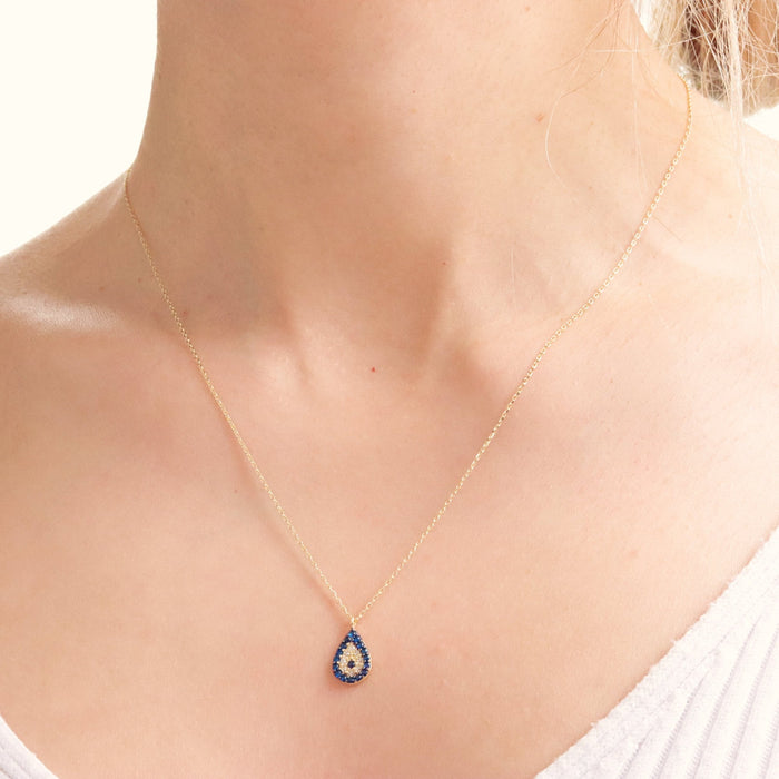 14K Gold Evil Eye Necklace