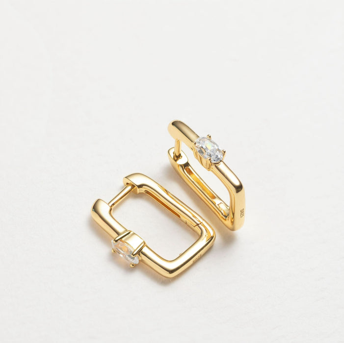 Geometric Huggie Hoop Earrings