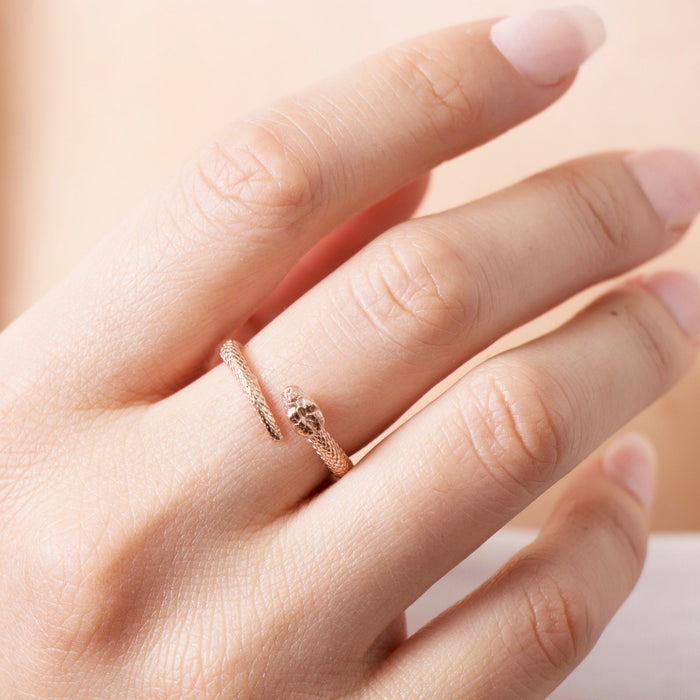 Dainty 14k Gold Snake Ring