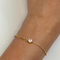Paperclip Chain Bracelet with Solitaire Stone
