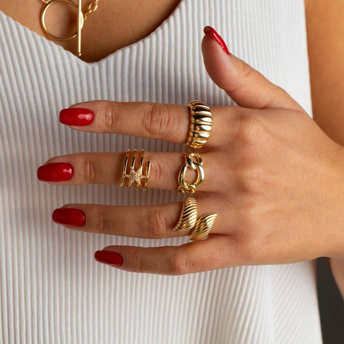 Chunky Croissant Dome Ring