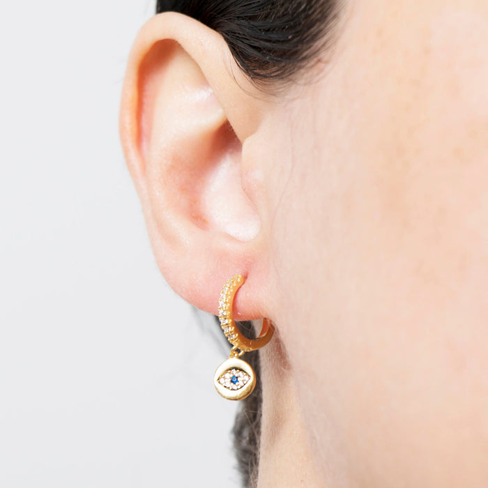 Evil Eye Huggie Hoop Earrings